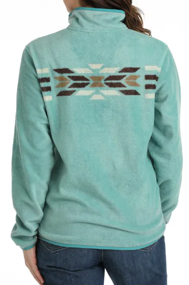 Cinch Women's Turquoise Aztec Fleece Pullover MAK9909002