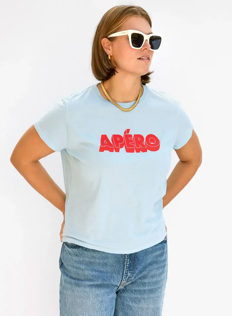 Classic Tee - Light Blue w/ Bright Poppy Apero