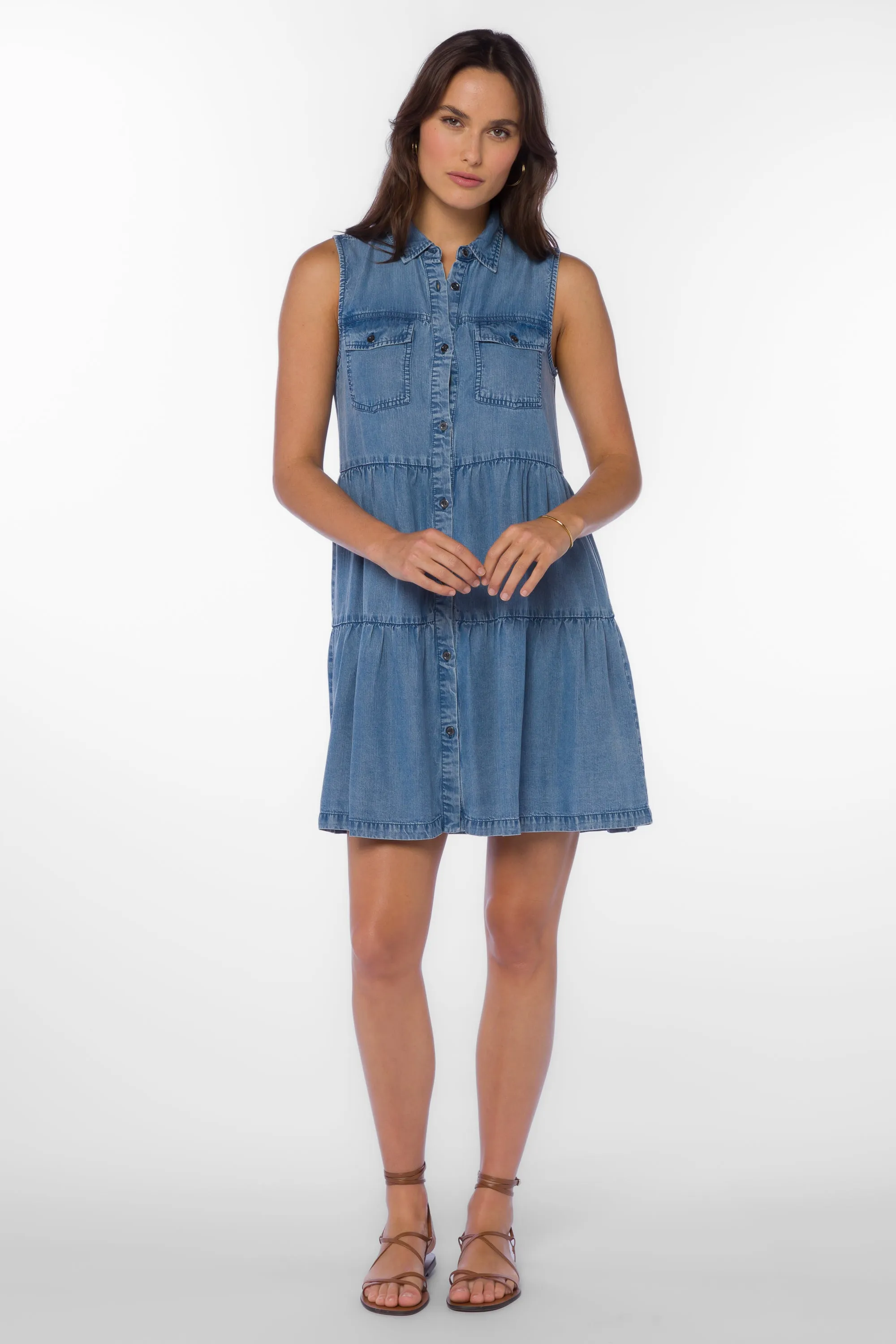 Collette Blue Chambray Dress