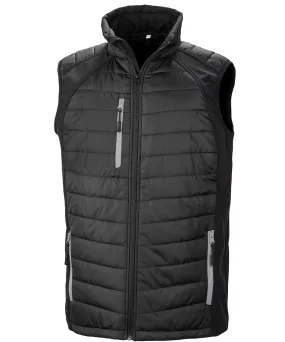 compass padded softshell gilet | Black/Grey