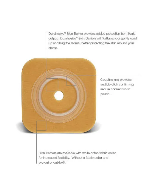 Convatec Natura 2-Piece Durahesive Flexible Skin Barrier - 10 per box, CUT TO FIT 13MM - 25MM (1/2" - 1"), WITH TAPE / WHITE