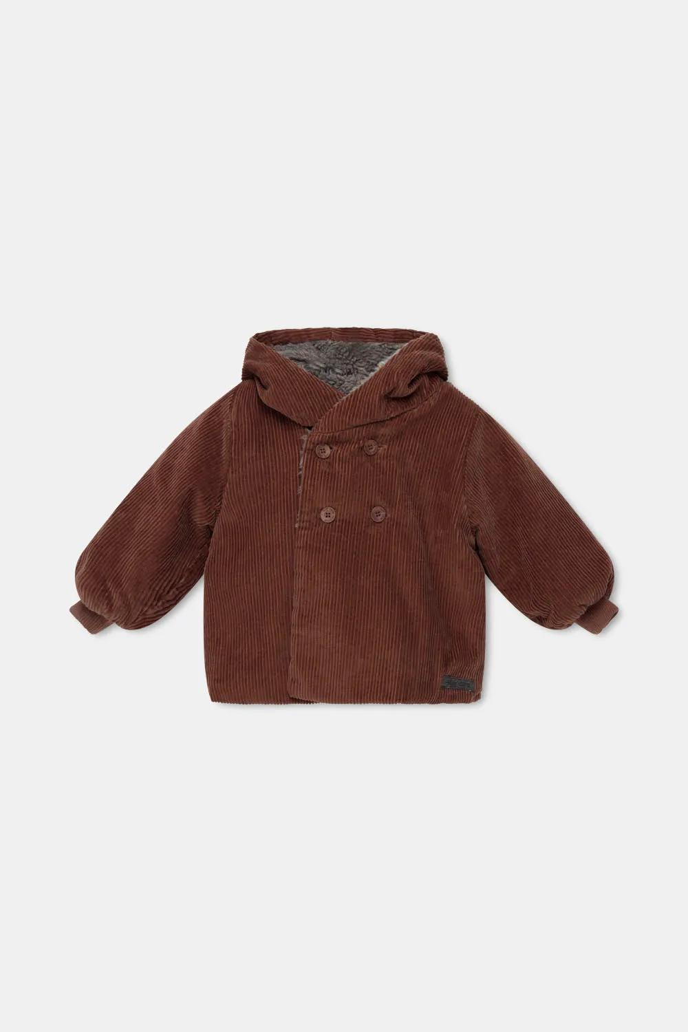 Corduroy faux shearling baby coat