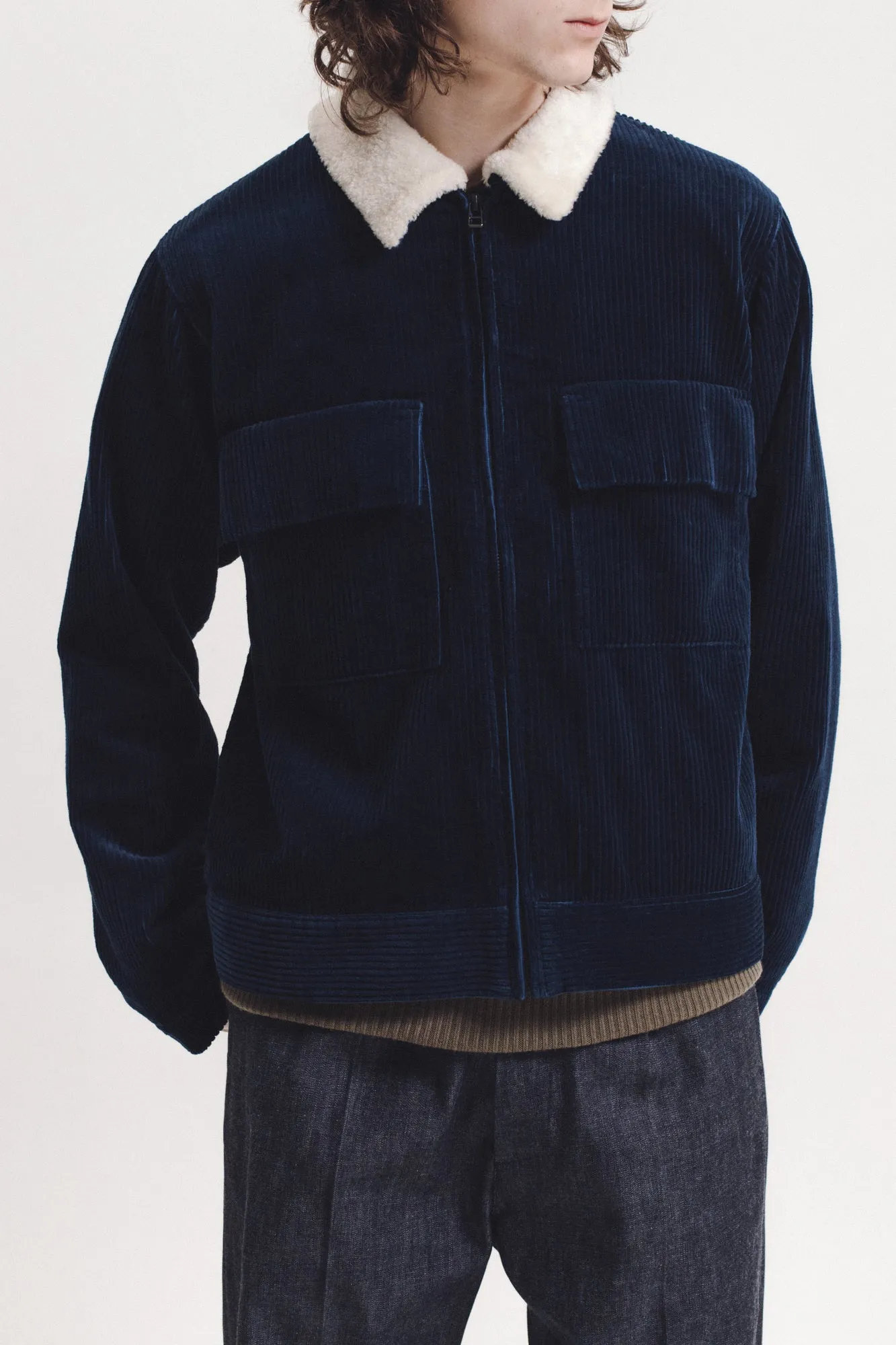 Corduroy Trucker Jacket - Navy