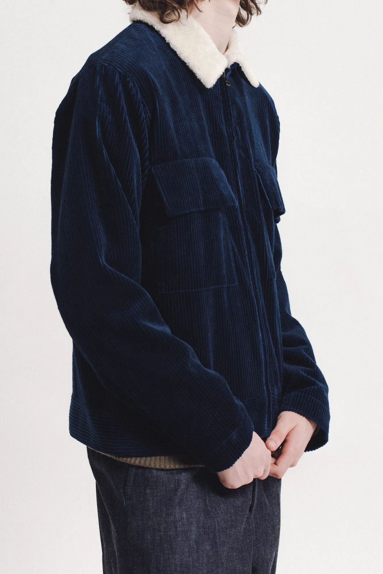 Corduroy Trucker Jacket - Navy