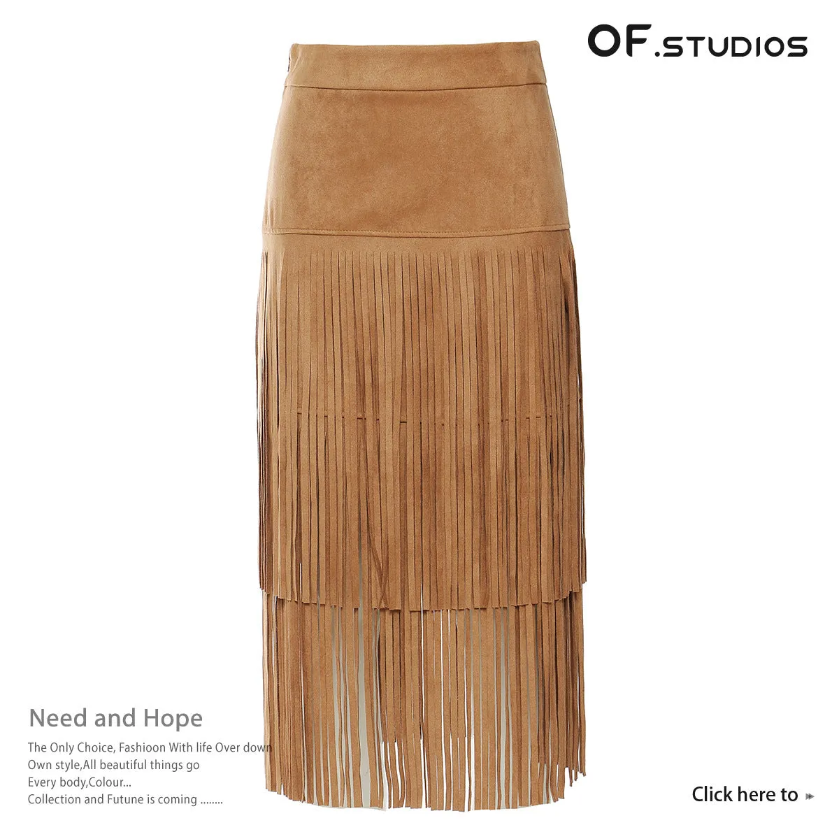 Cowgirl Chic Heavy-Duty Fringed Midi Skirt