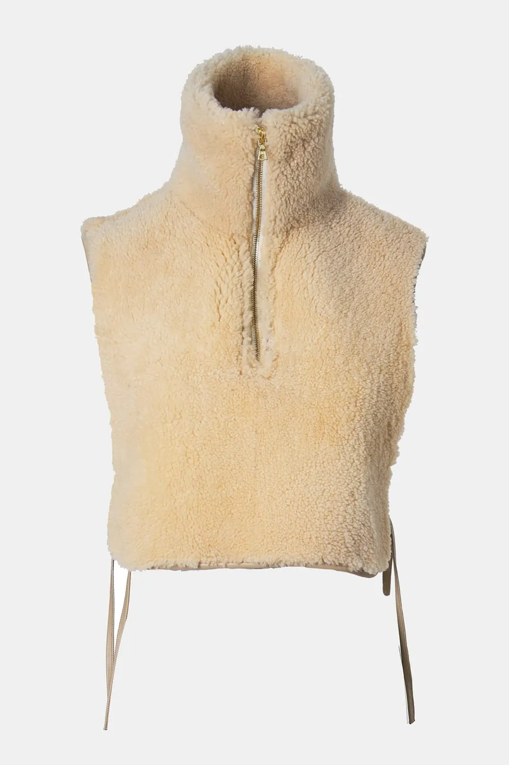 Cream Shearling Bib