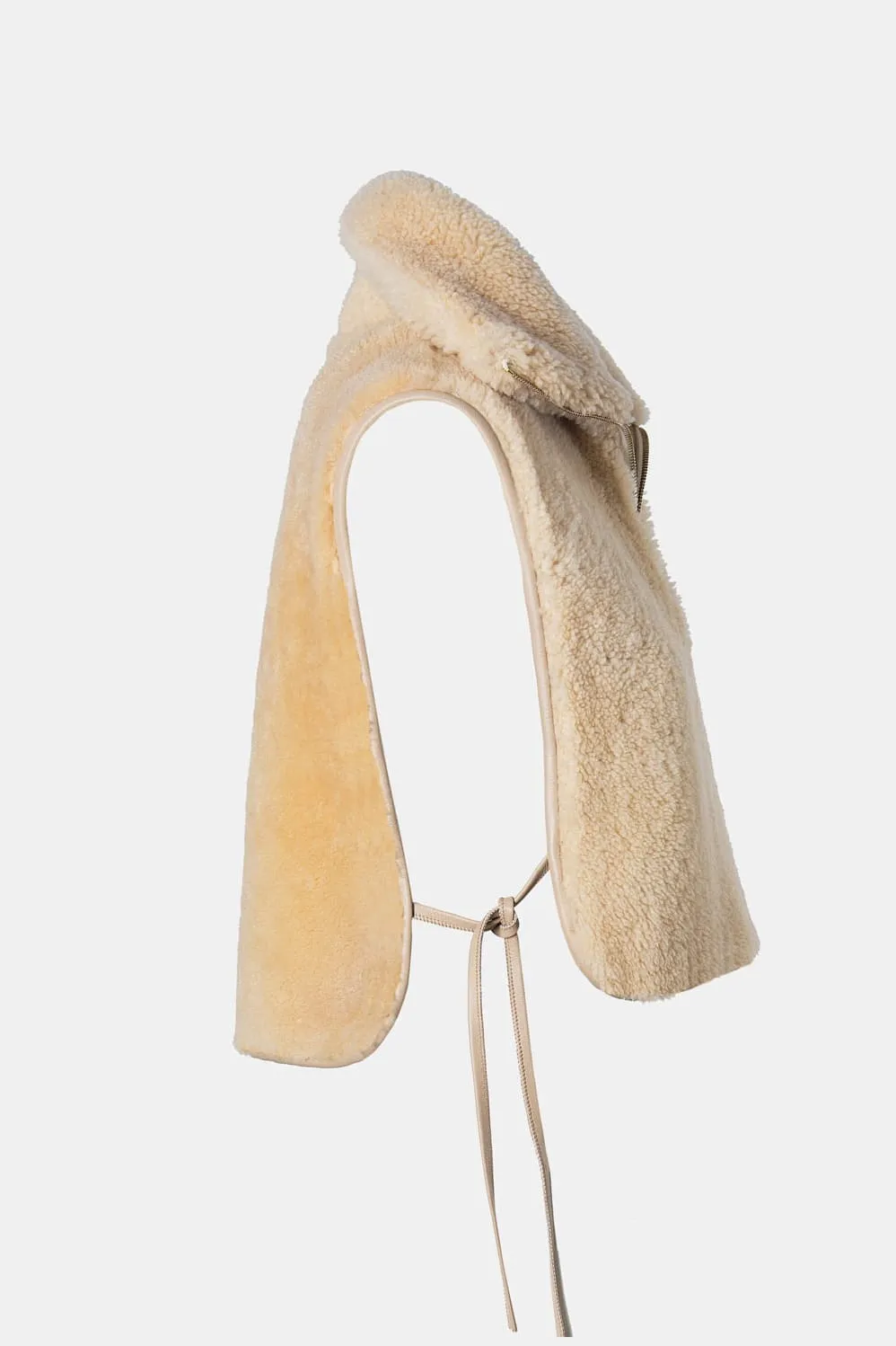 Cream Shearling Bib