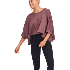 Cropped Loose-Fit Boxy Top - Mauve