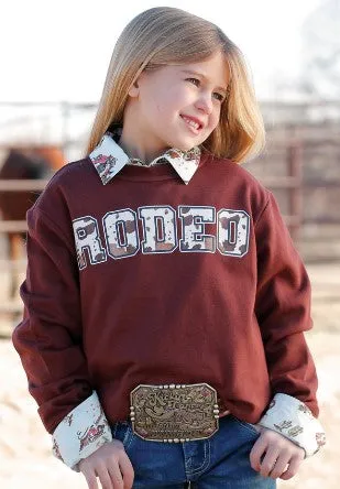 Cruel Girl Kids Burgundy Rodeo Pull Over-CWK8002001