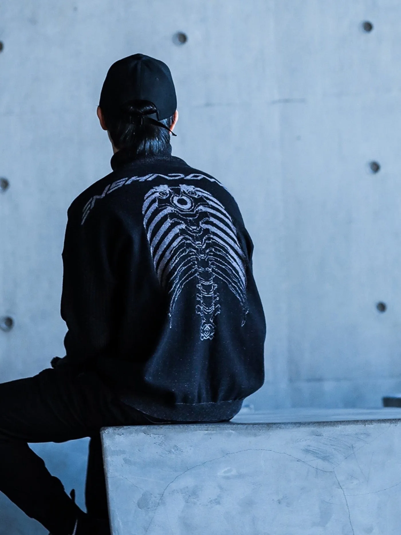 Cyber Skull Turtleneck Sweater