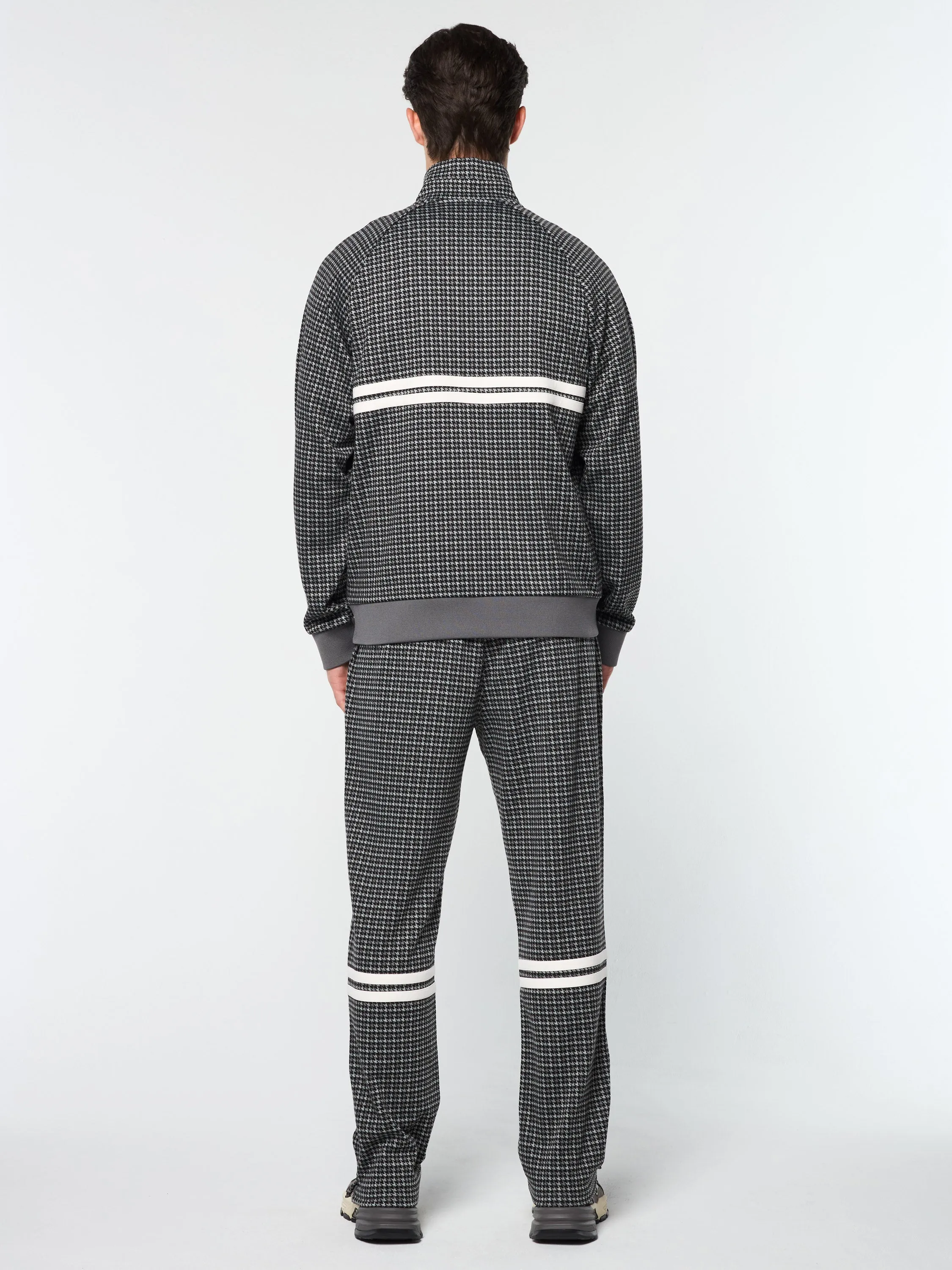 Dallas Houndstooth Track Jacket- Black Beauty