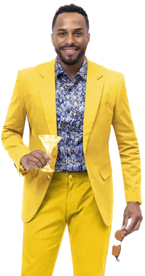 EJ Samuel Yellow Solid Chino Blazer CHJ01