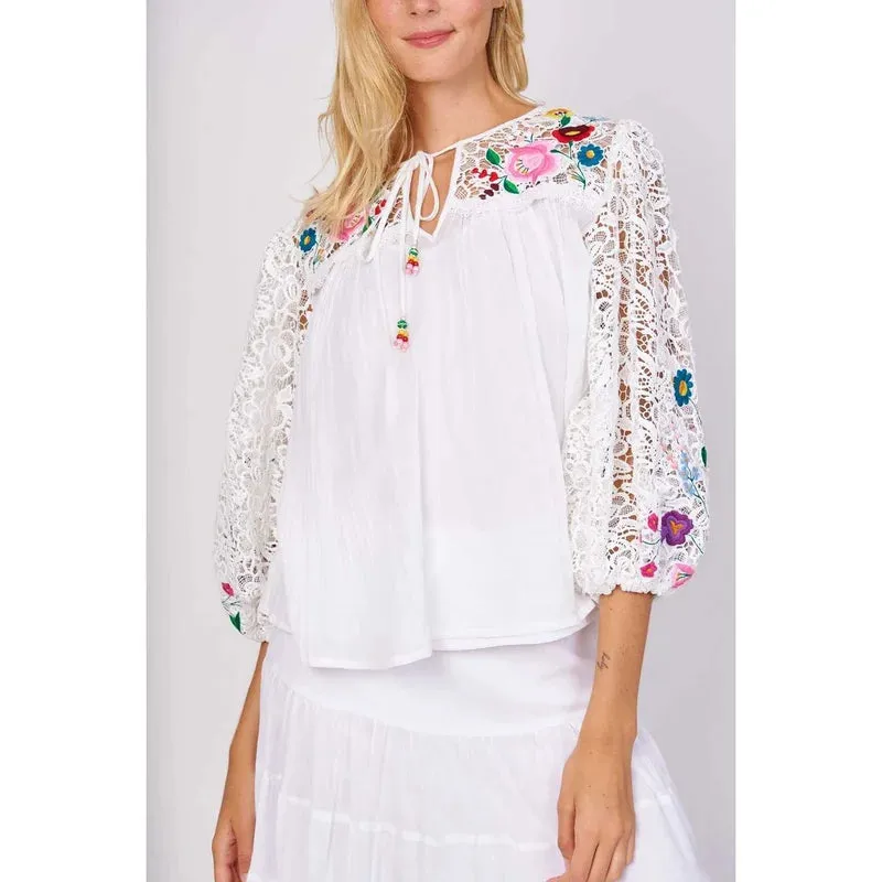 Eliette Embroidered Top