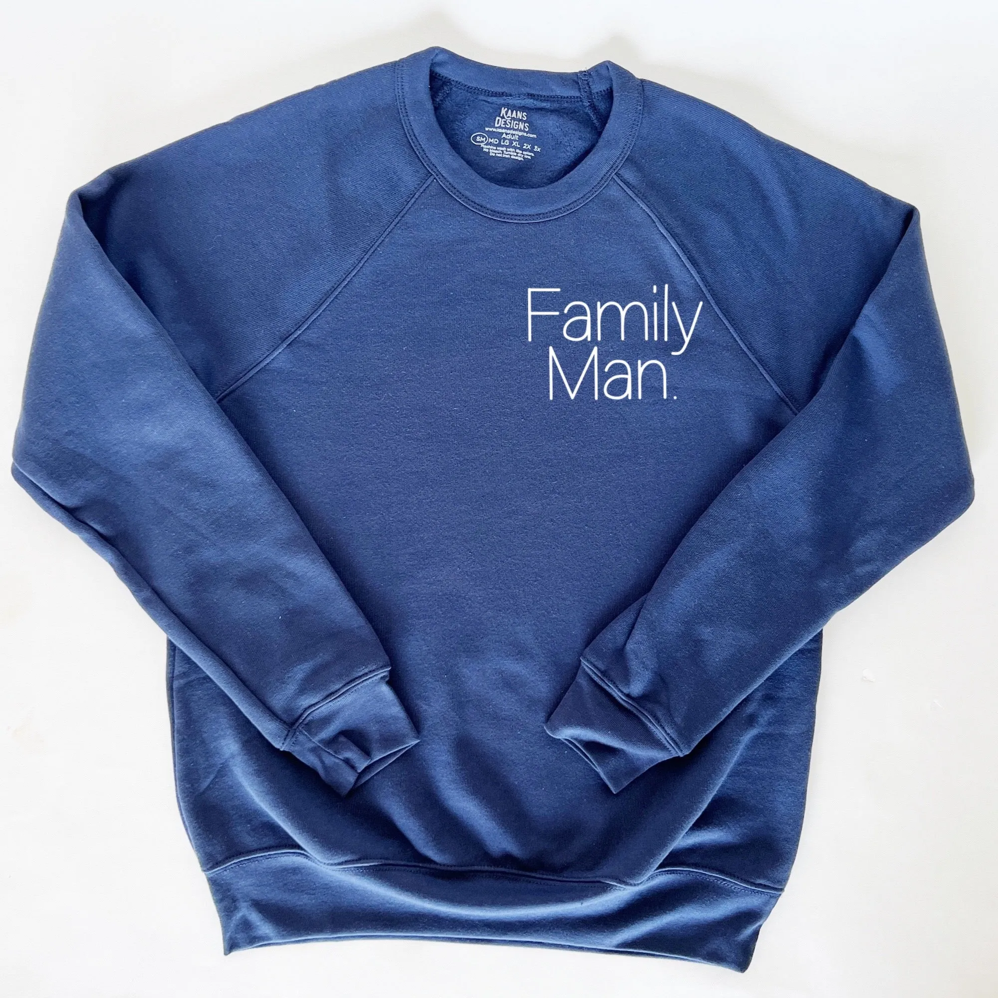 Family Man - Pocket or Full Print - Navy Lightweight Sweatshirt