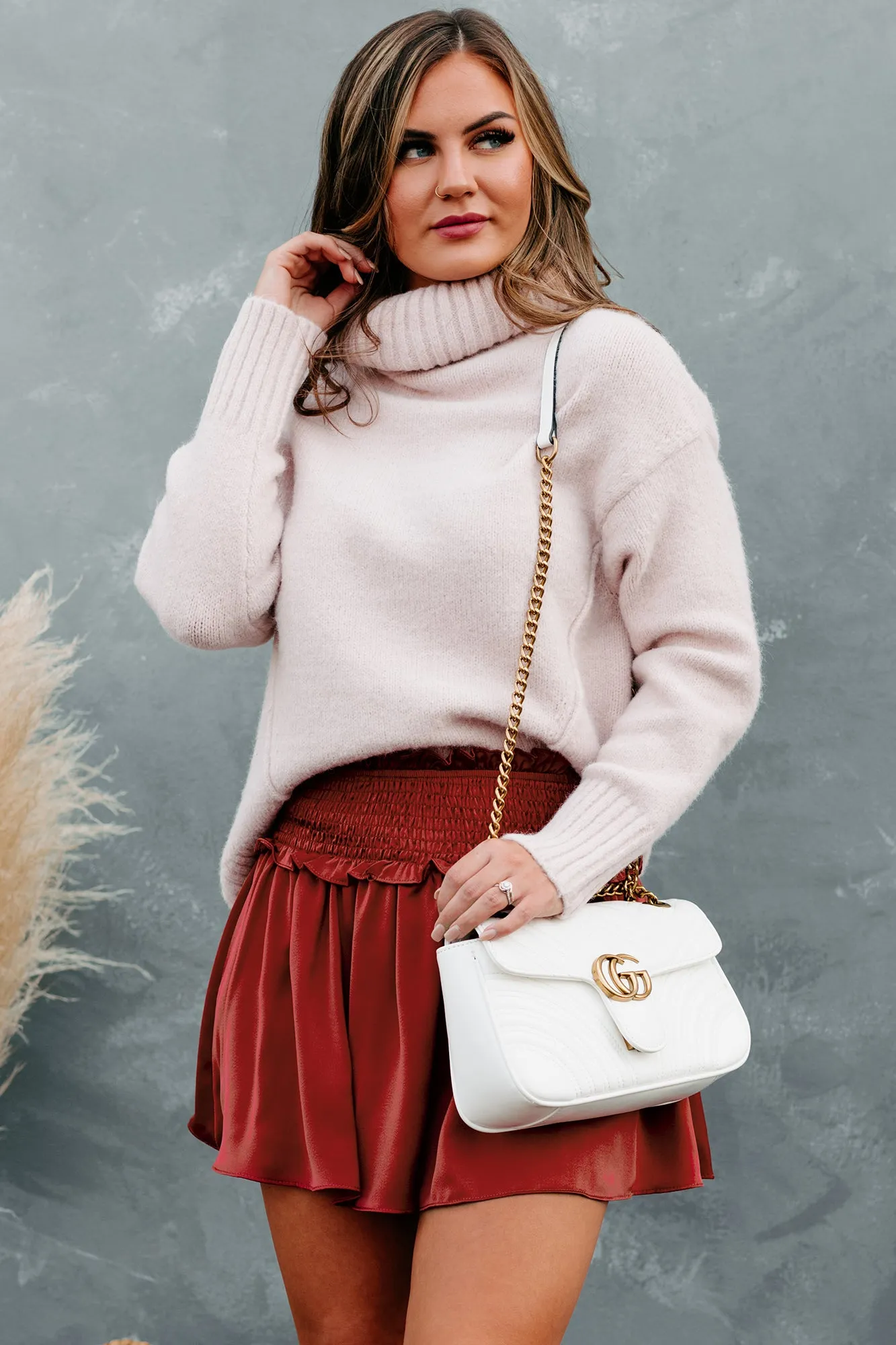 Fawning Over You Turtleneck Sweater (Blush)