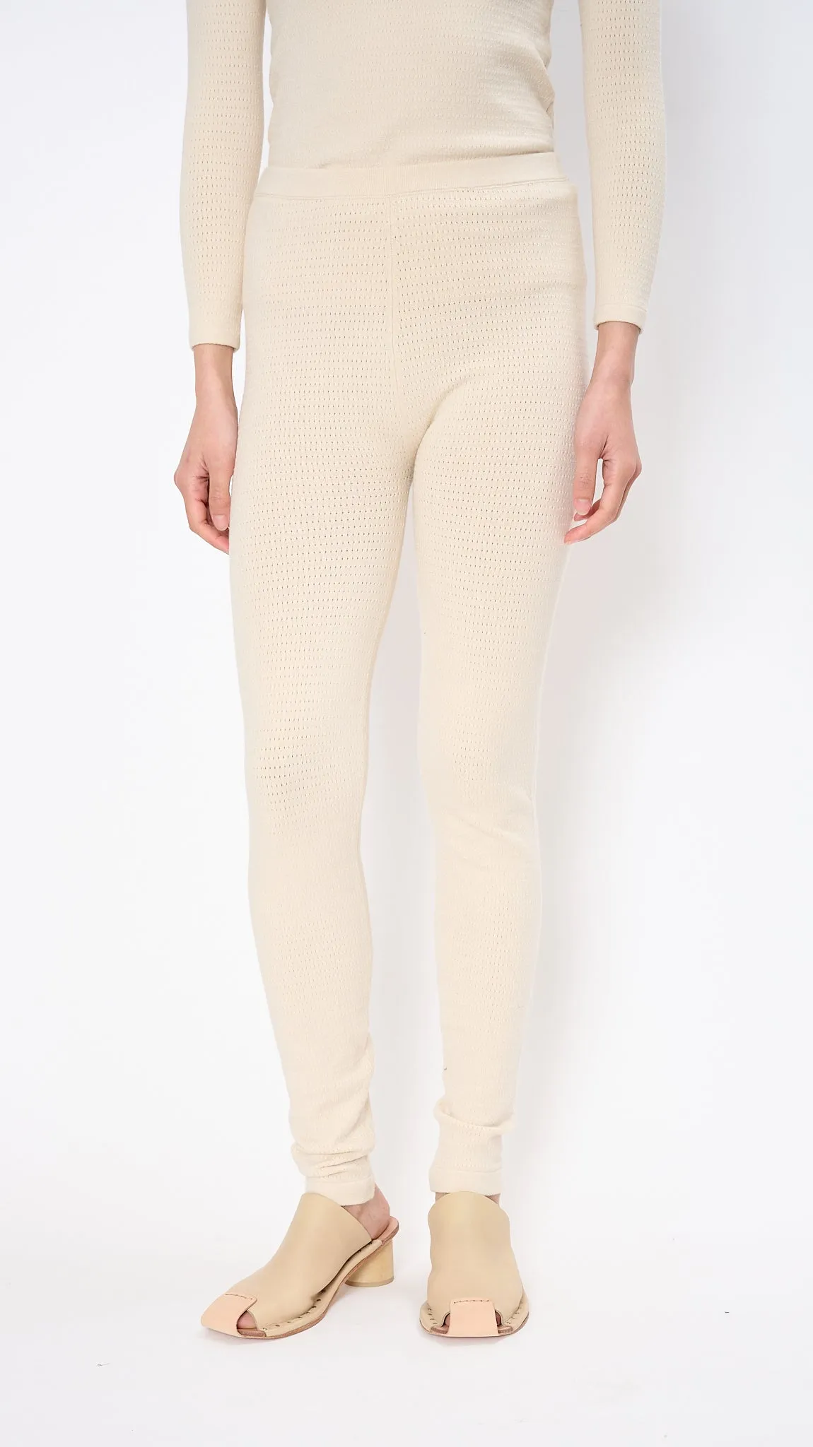 Fine Mesh Leggings in Natural