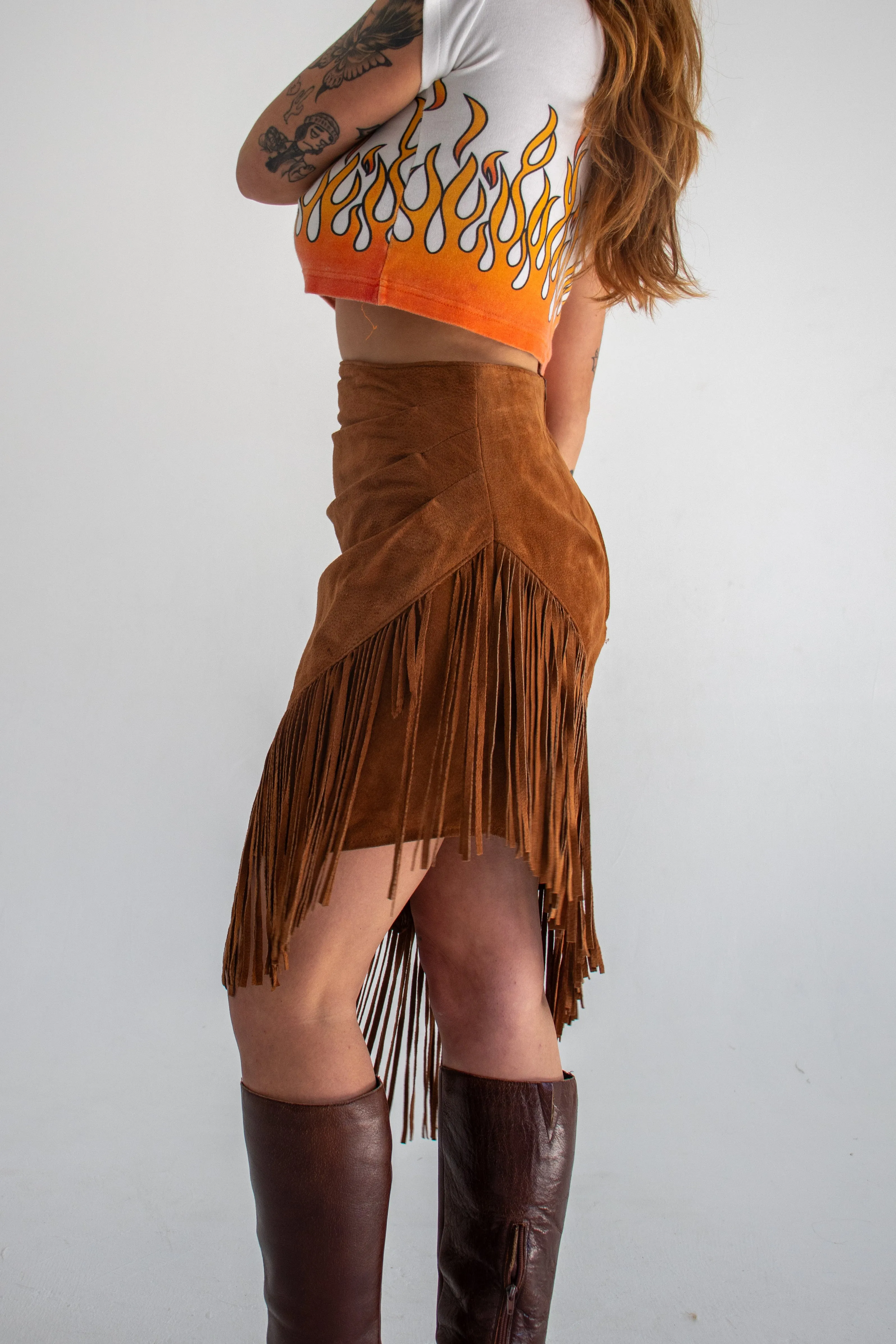 Fringed Suede Cowgirl Skirt