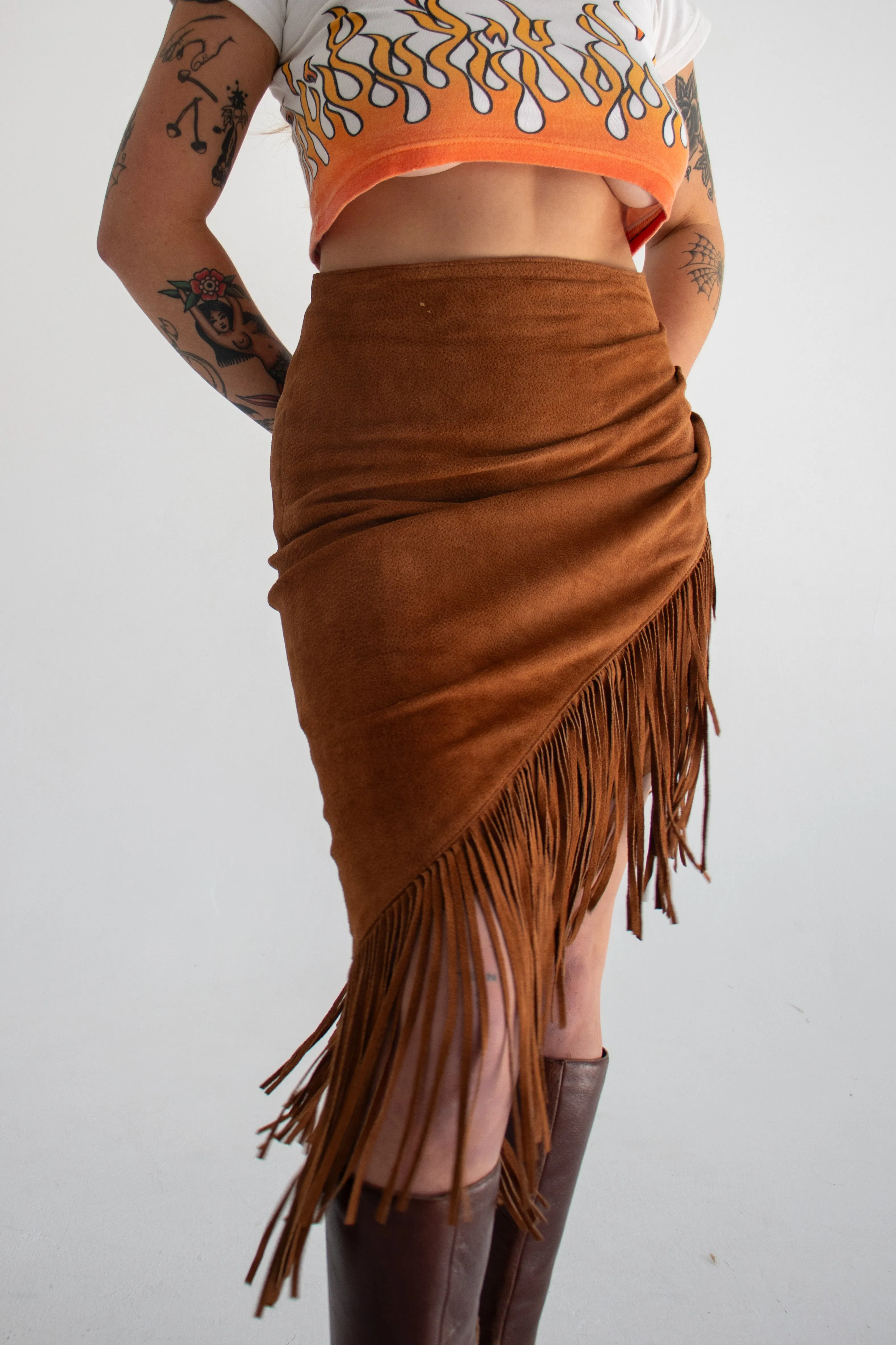 Fringed Suede Cowgirl Skirt