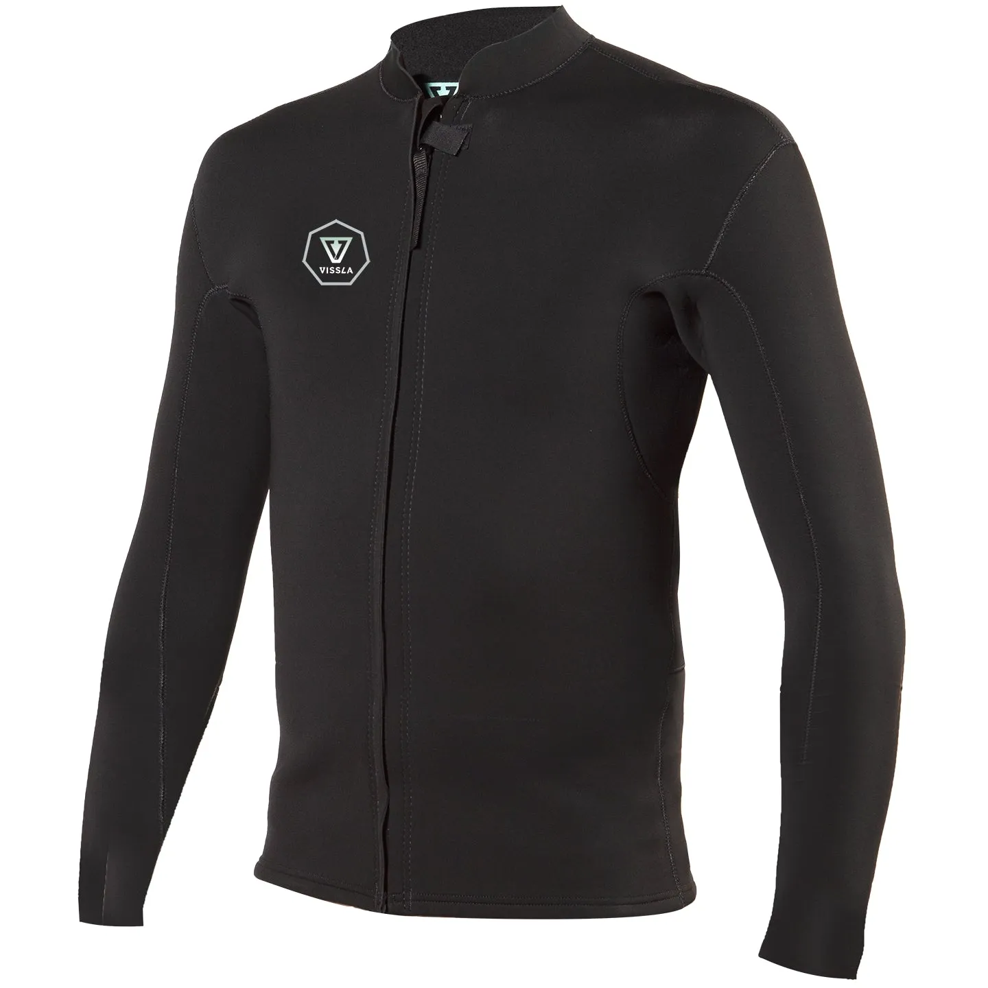 FRONT ZIP JACKET BLACK WITH JADE 2MM