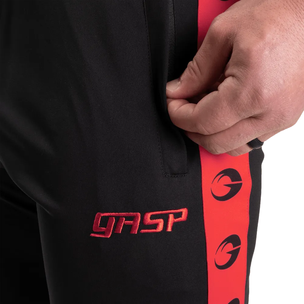 GASP Track Suit Pants - Black/Red