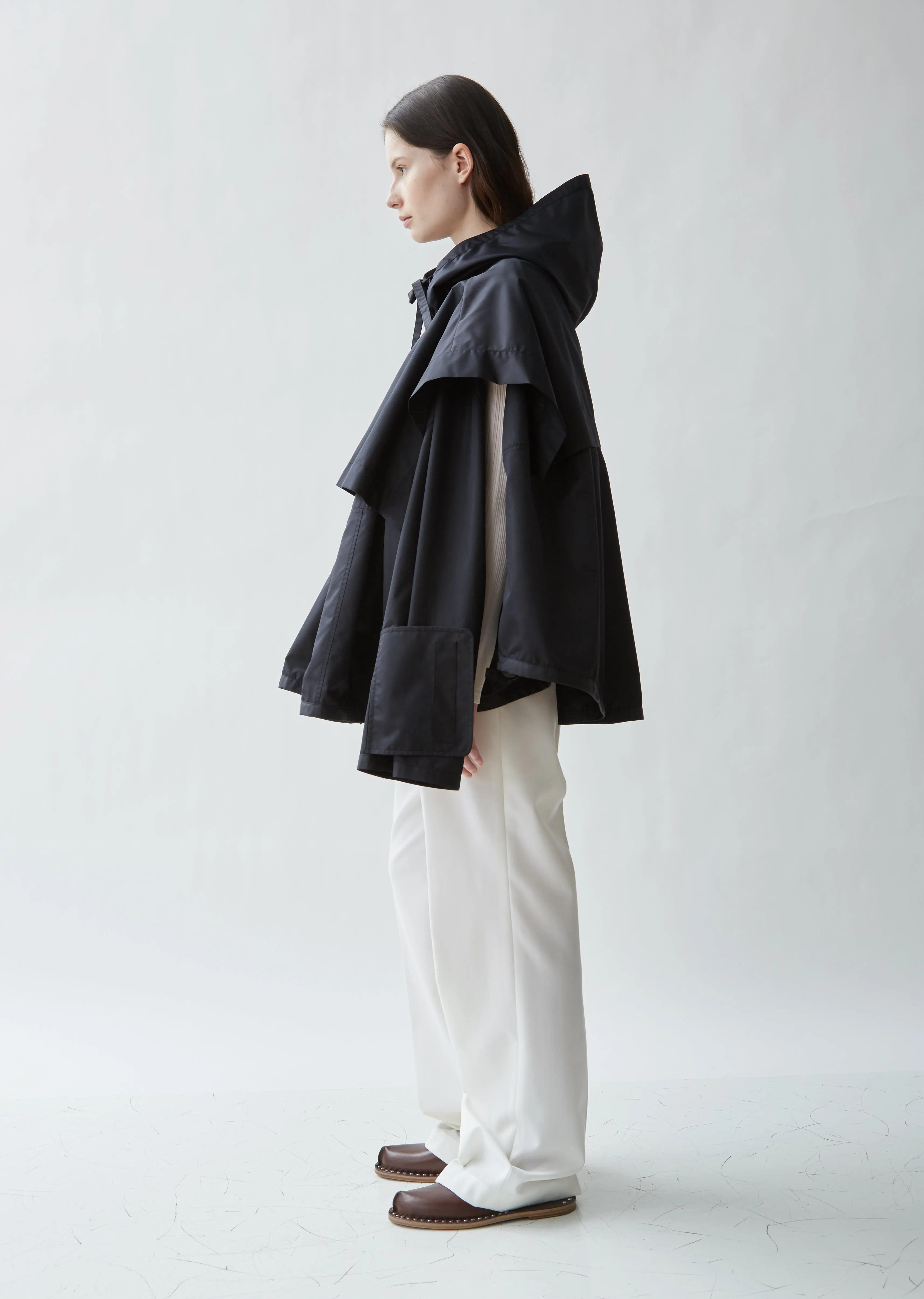 Geo Hooded Cape Jacket