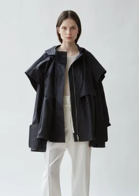 Geo Hooded Cape Jacket