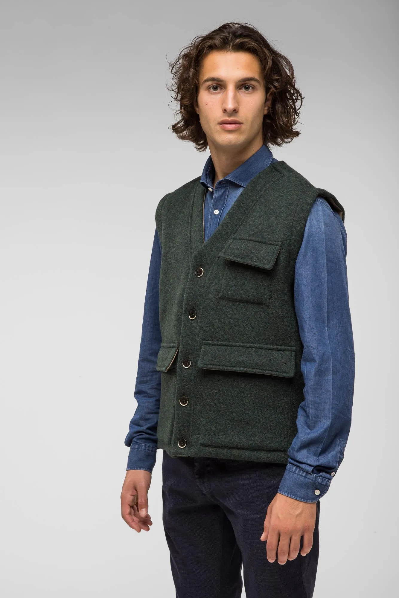 GILET IN LANA VERDE