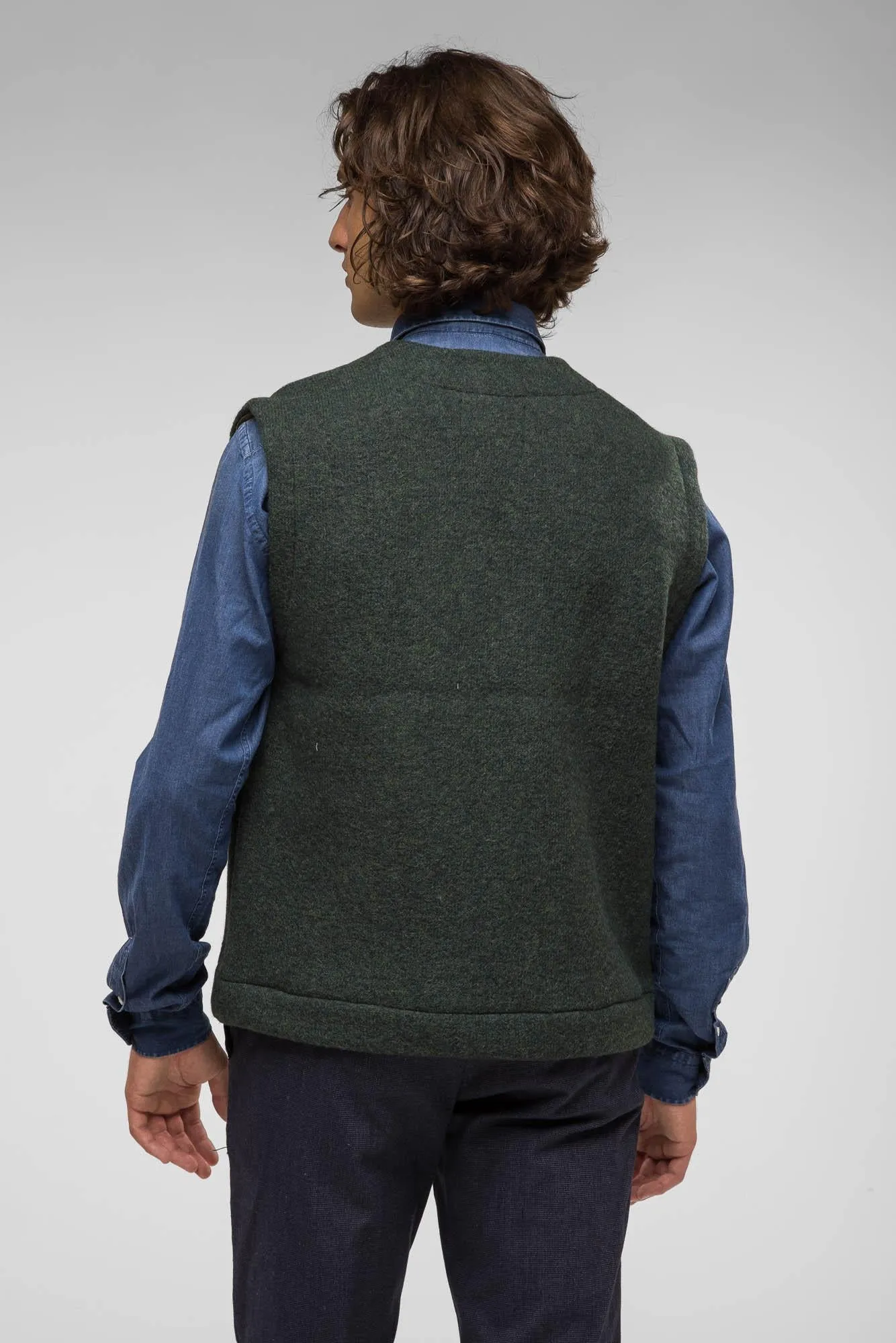 GILET IN LANA VERDE