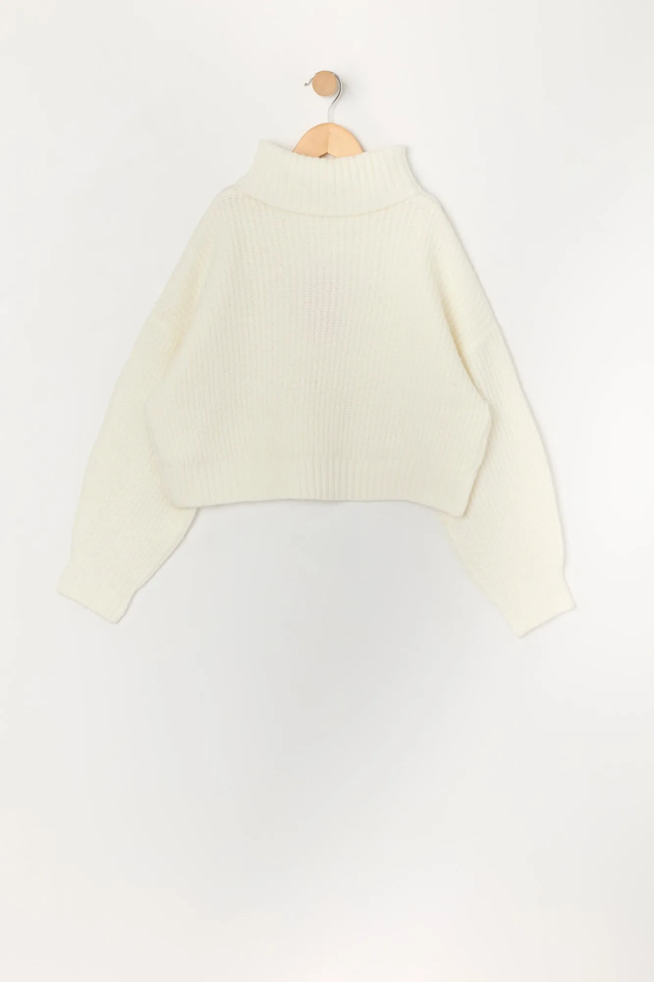 Girls Cable Knit Turtleneck Sweater