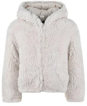 Girls Cream Soft eco-fur Jacket