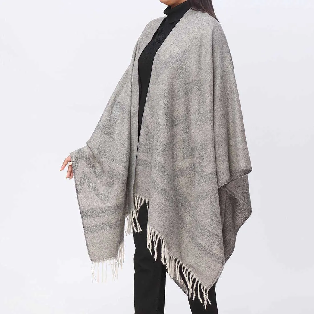 Grey Cape Shawl PW3889