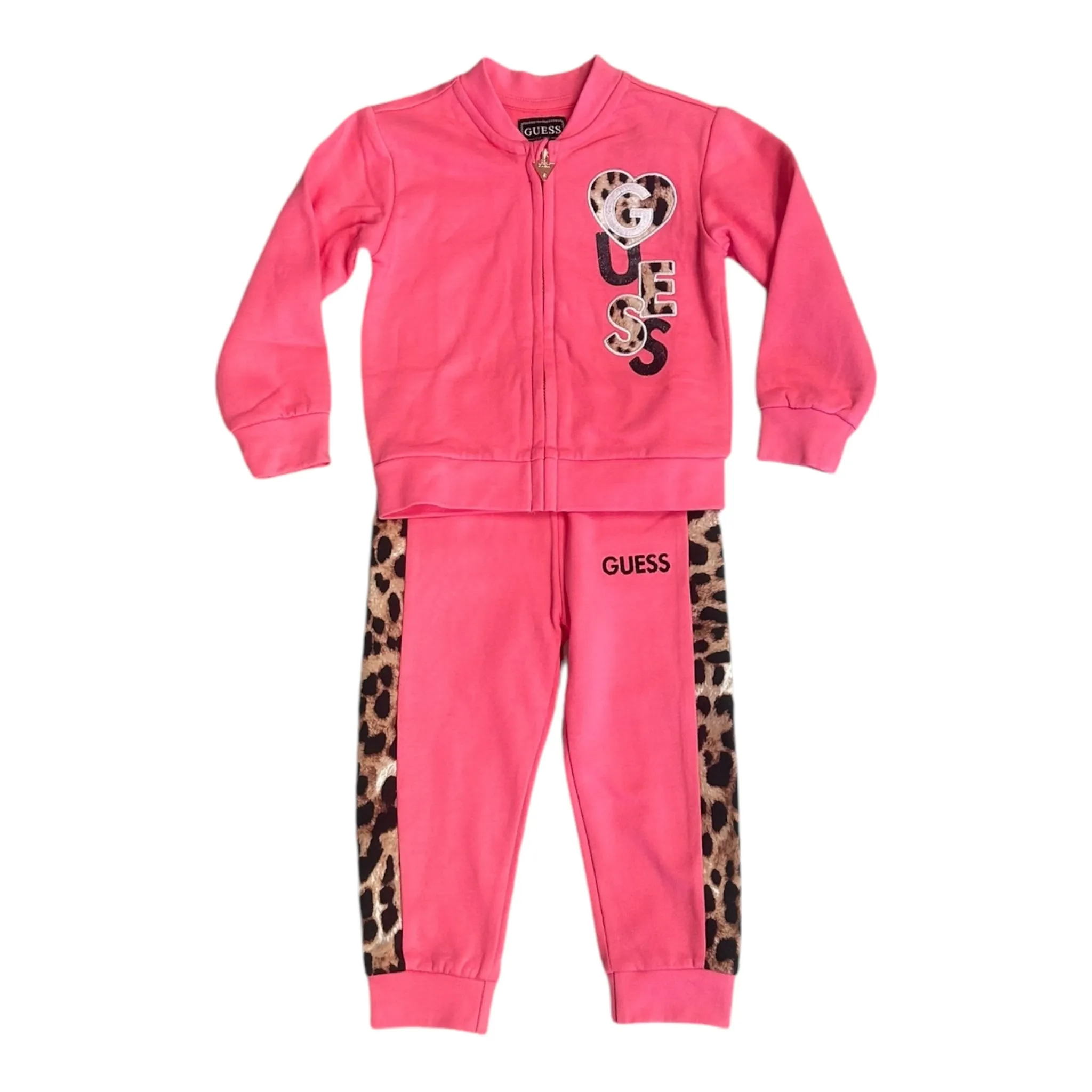 Guess - Pink jogging suit, zip top and jogging bottoms