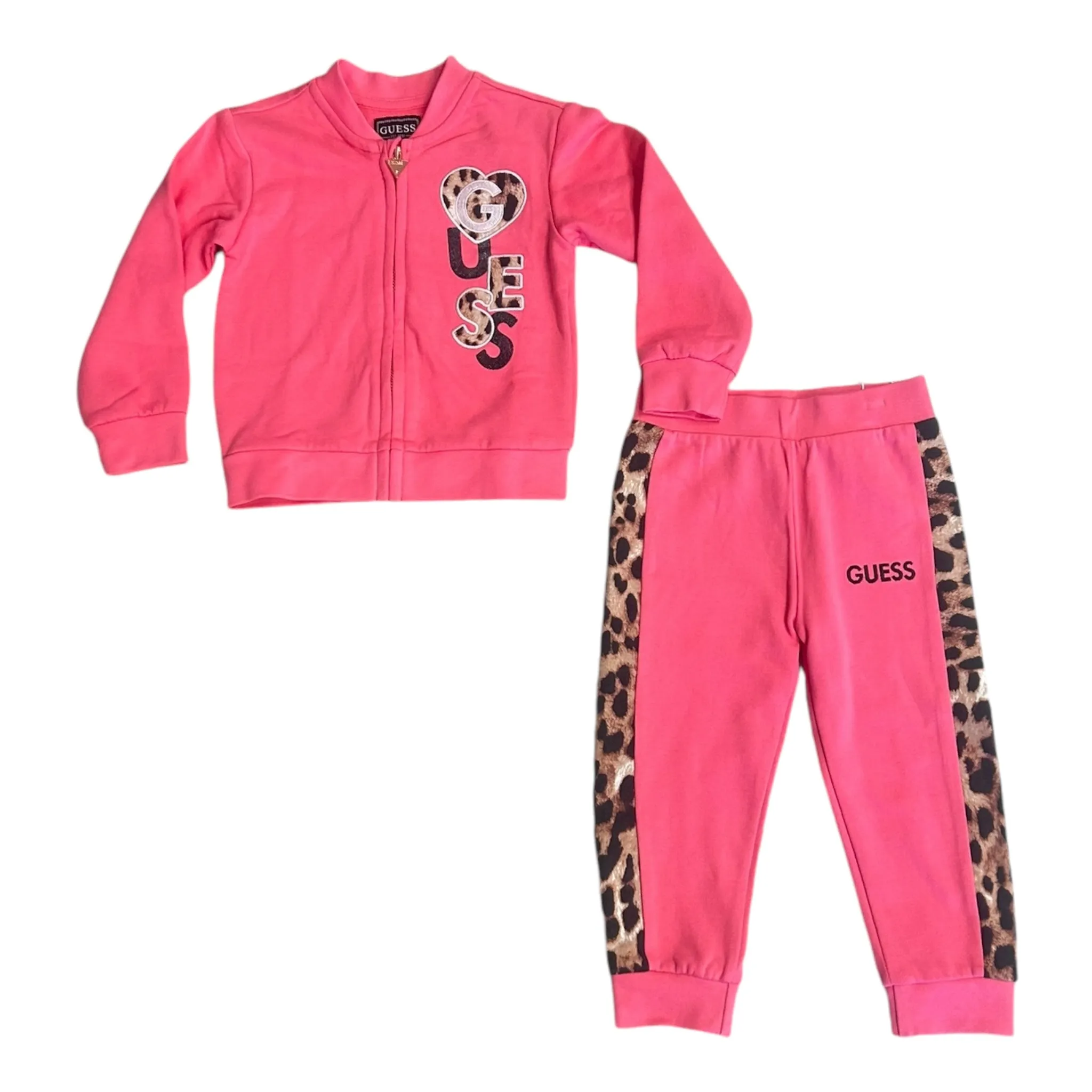 Guess - Pink jogging suit, zip top and jogging bottoms