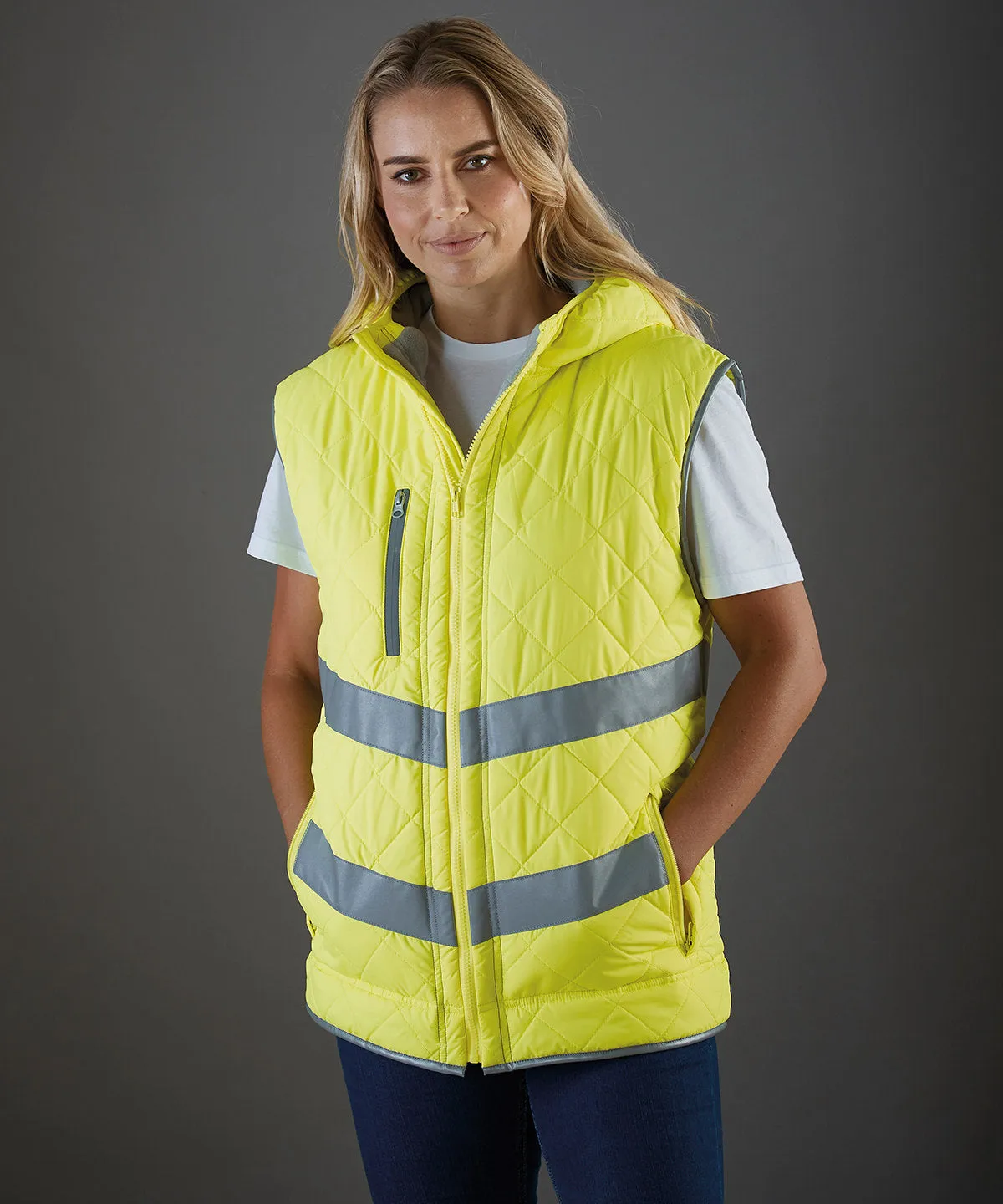 Hi-vis Kensington hooded gilet (HV007) | Orange