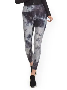 High-Waisted Shirred Tie-Dye Legging