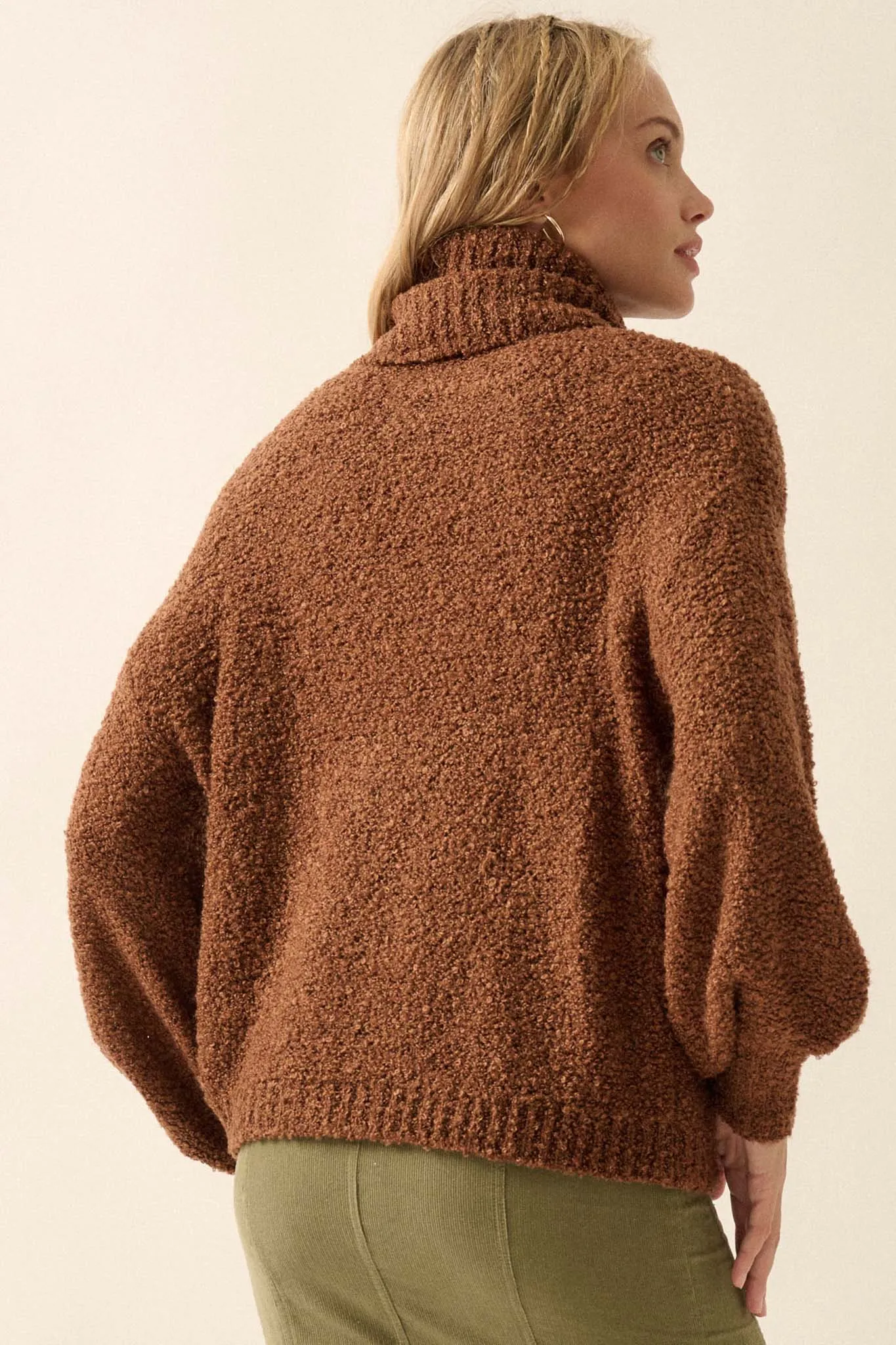 In My Feelings Textured Knit Turtleneck Sweater