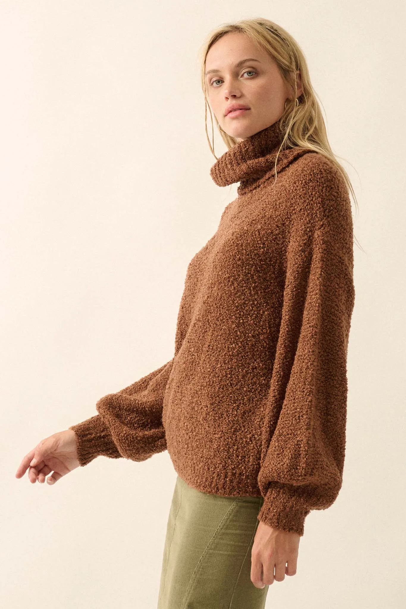 In My Feelings Textured Knit Turtleneck Sweater