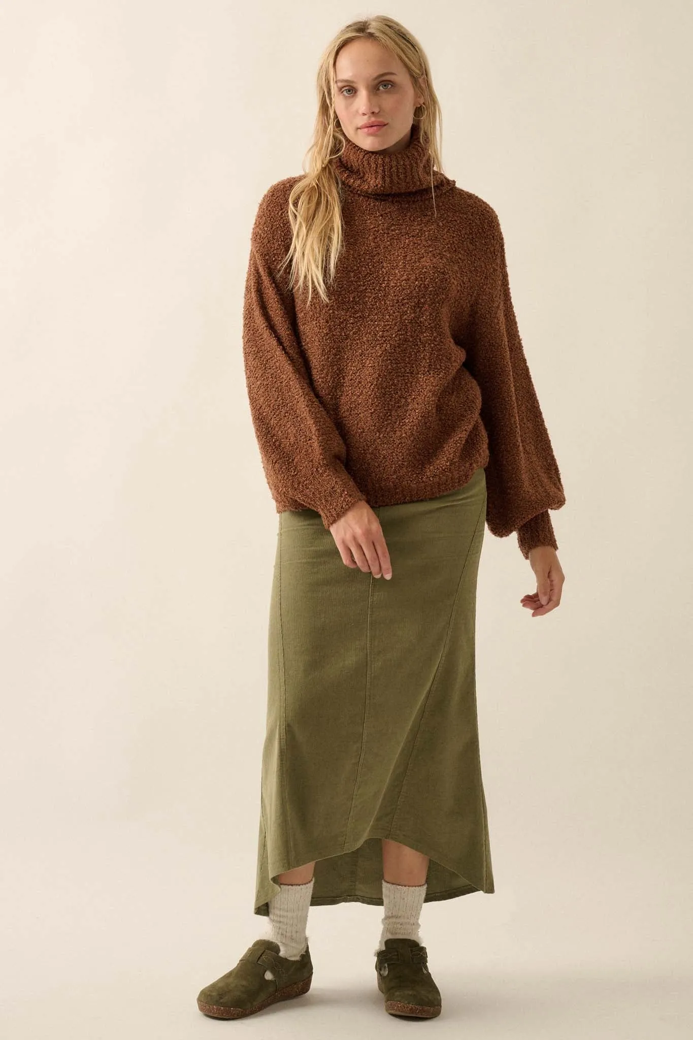 In My Feelings Textured Knit Turtleneck Sweater