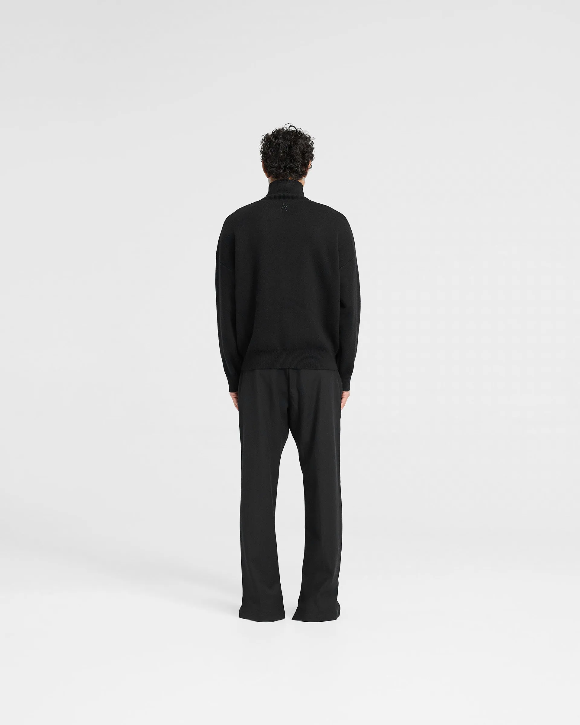 Initial Knitted Track Jacket - Jet Black