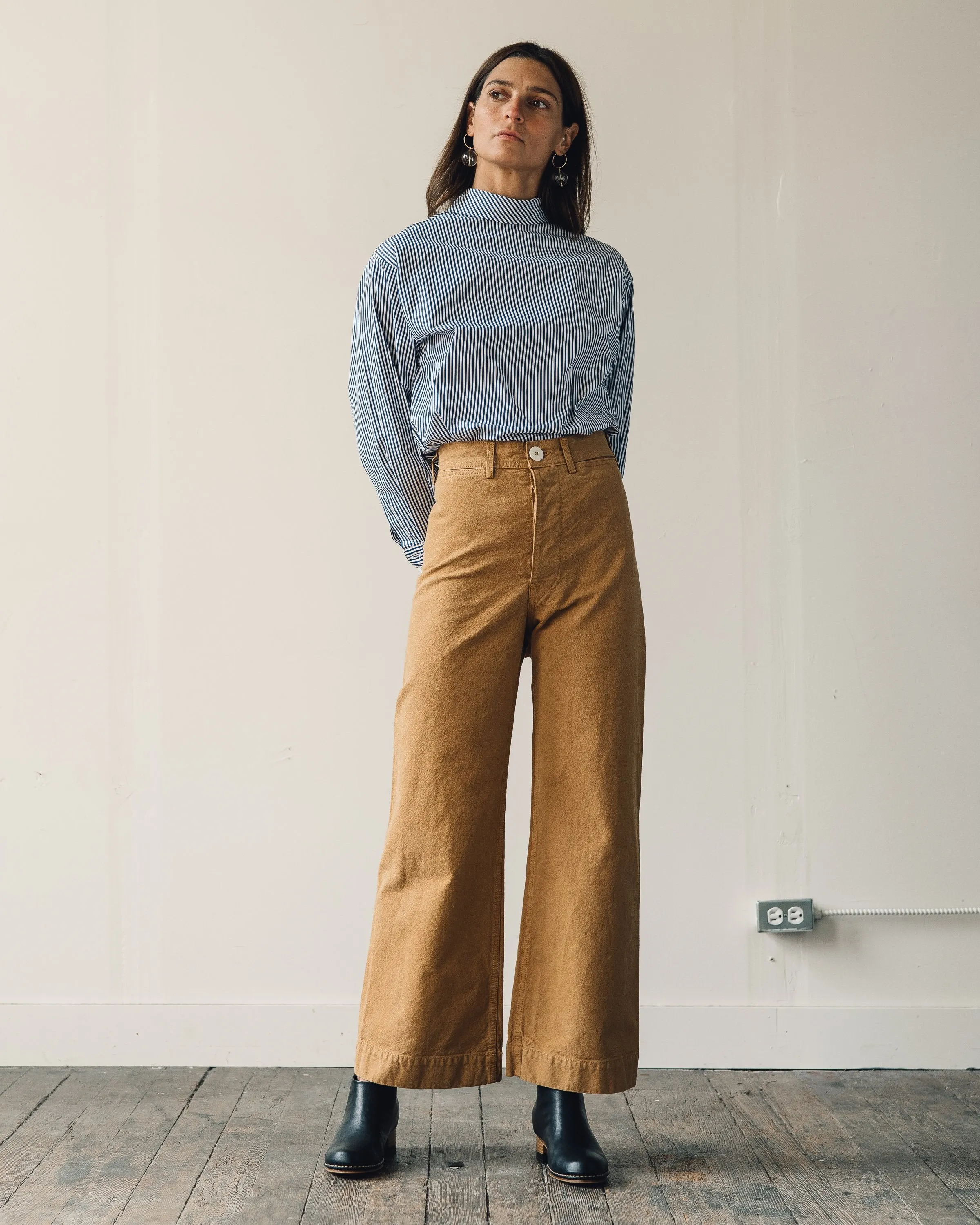 Jesse Kamm Box Turtleneck, Thin Stripe