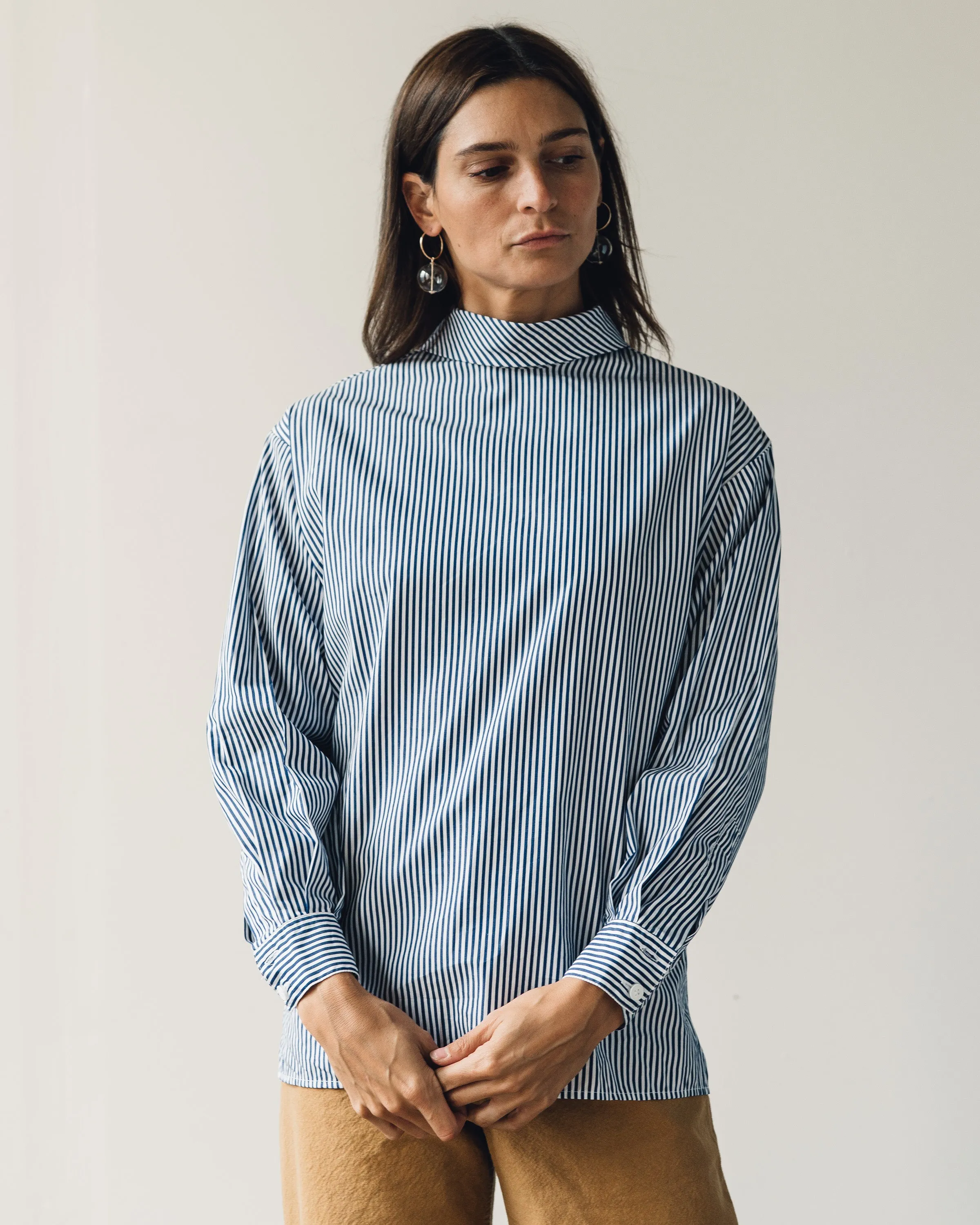 Jesse Kamm Box Turtleneck, Thin Stripe