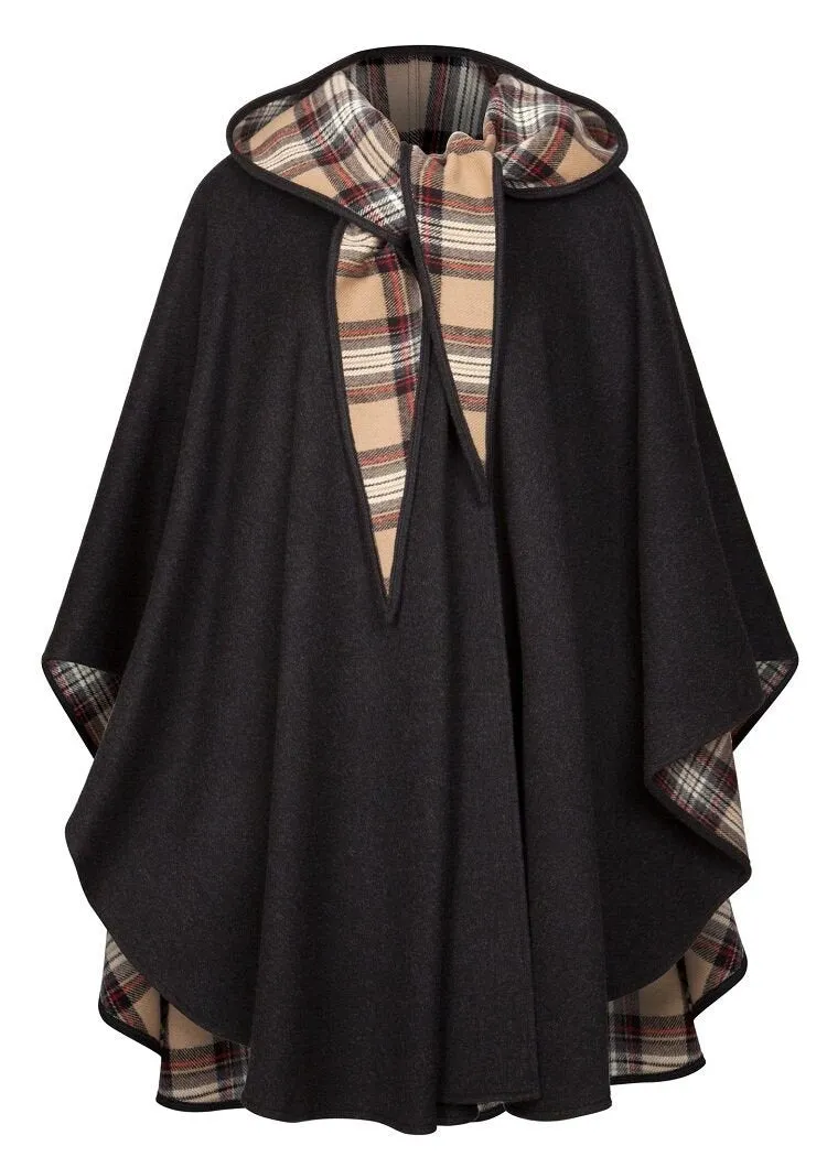 Jimmy Hourihan Classic Charcoal Wool Walking Cape (No Pockets)