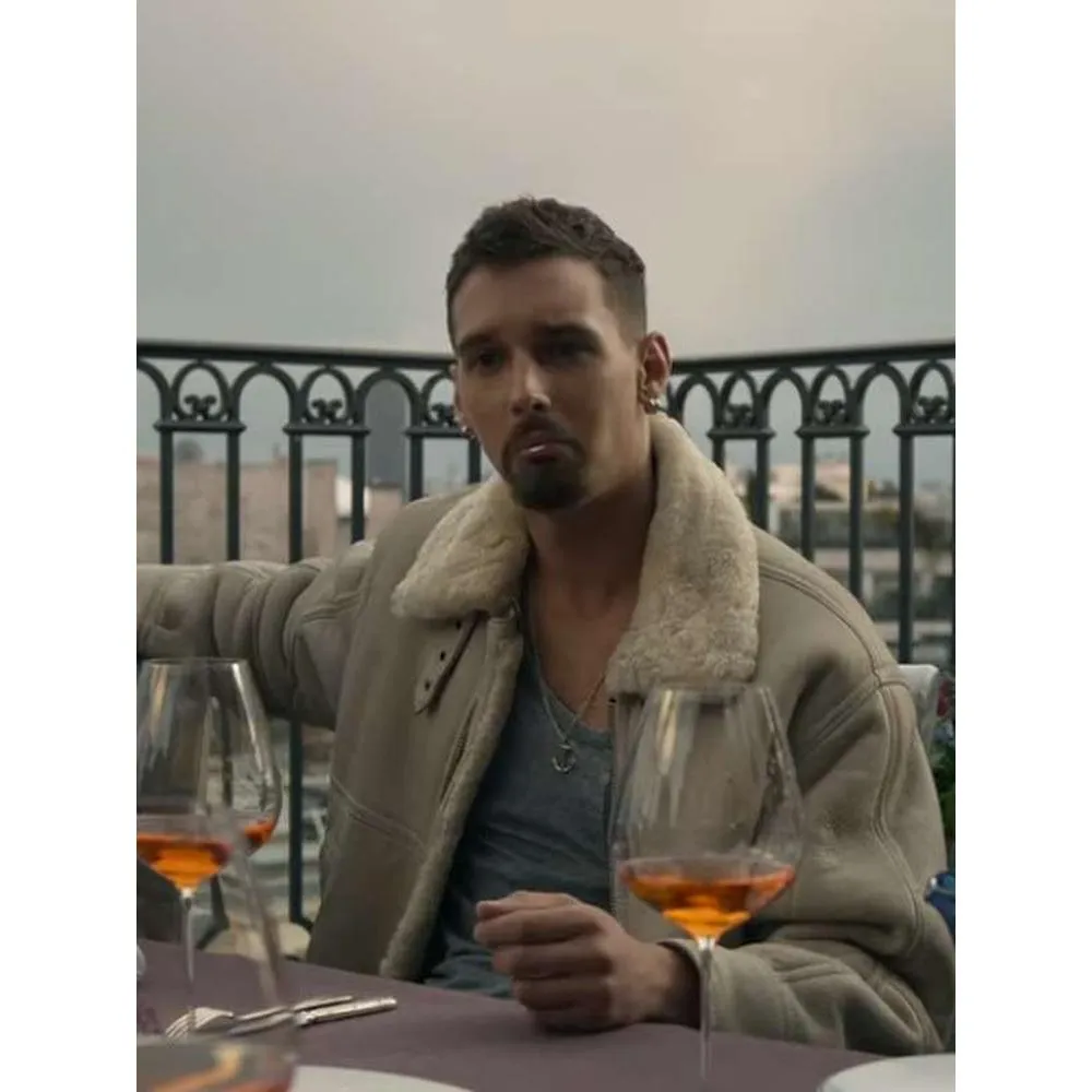 Joel Sánchez Actor Berlin 2023 Bruce White Shearling Leather Jacket