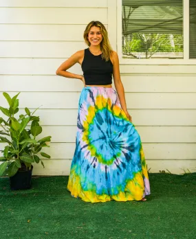 K4337- Hand Dyed Tiered Maxi Hippie Skirt