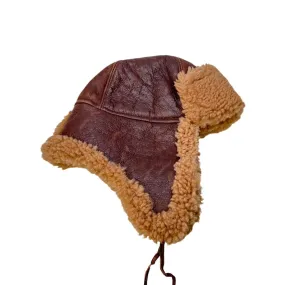 Kashani Chocolate Brown Shearling Aviator Hat