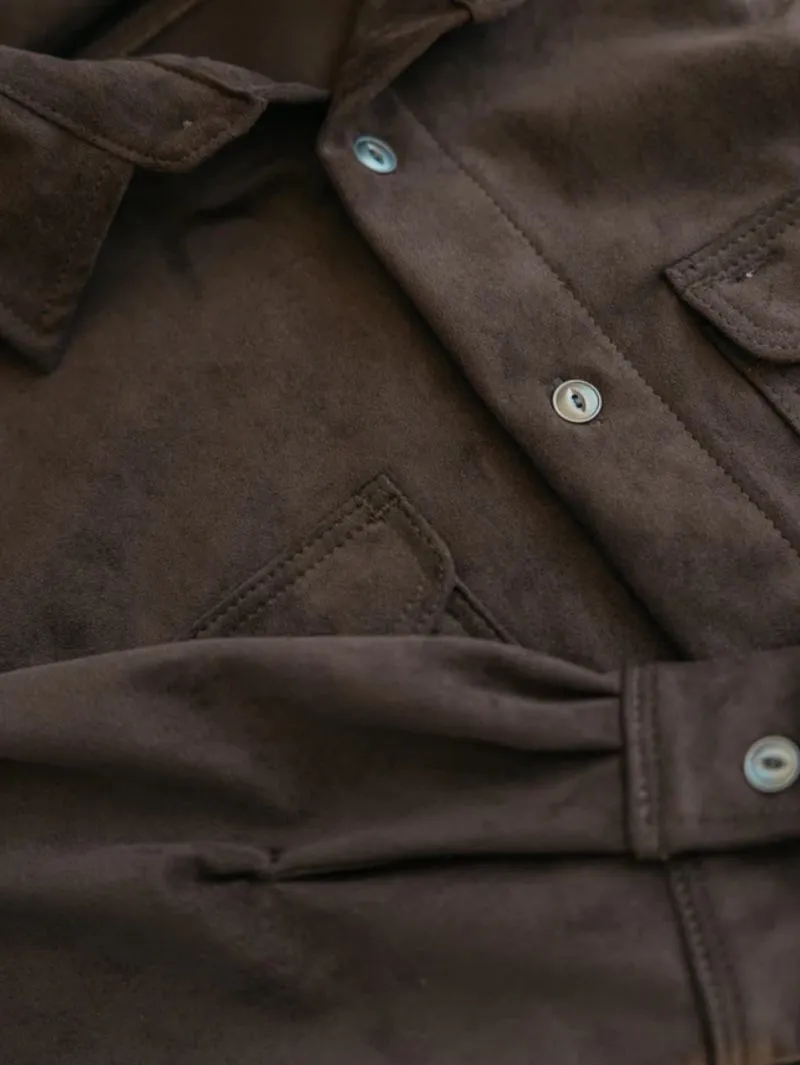 Kato by Hiroshi Kato Brace Northwest Brown Velour Black Shirt