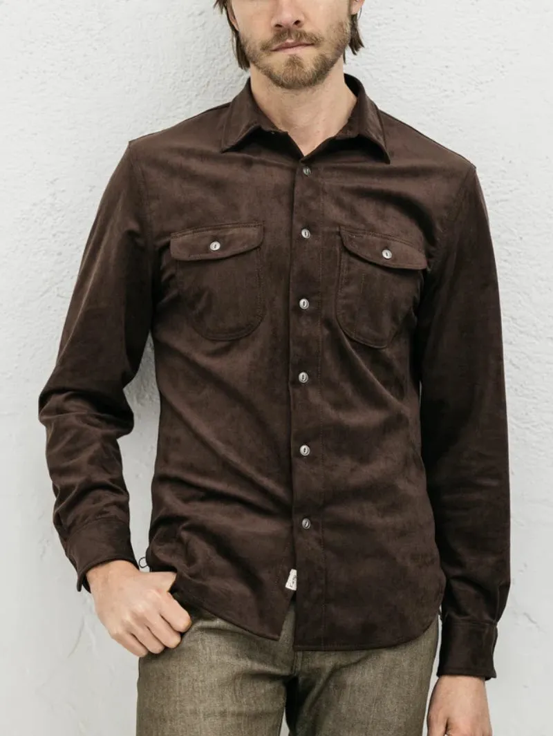 Kato by Hiroshi Kato Brace Northwest Brown Velour Black Shirt