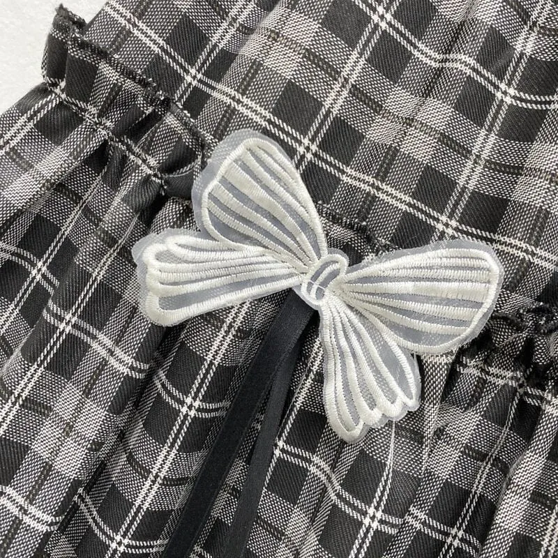 Kawaii Goth Plaid Bow Skirt