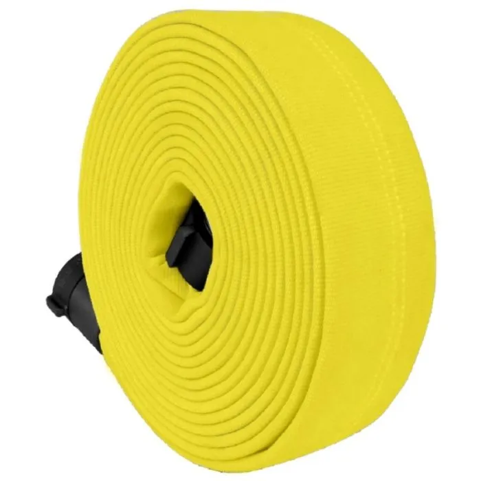 Key Fire Hose DP15 ECO-10 Lightweight Rubber Attack Hose, Double Jacket, 1.5" Size, 100' Section, Yellow, 1 Each