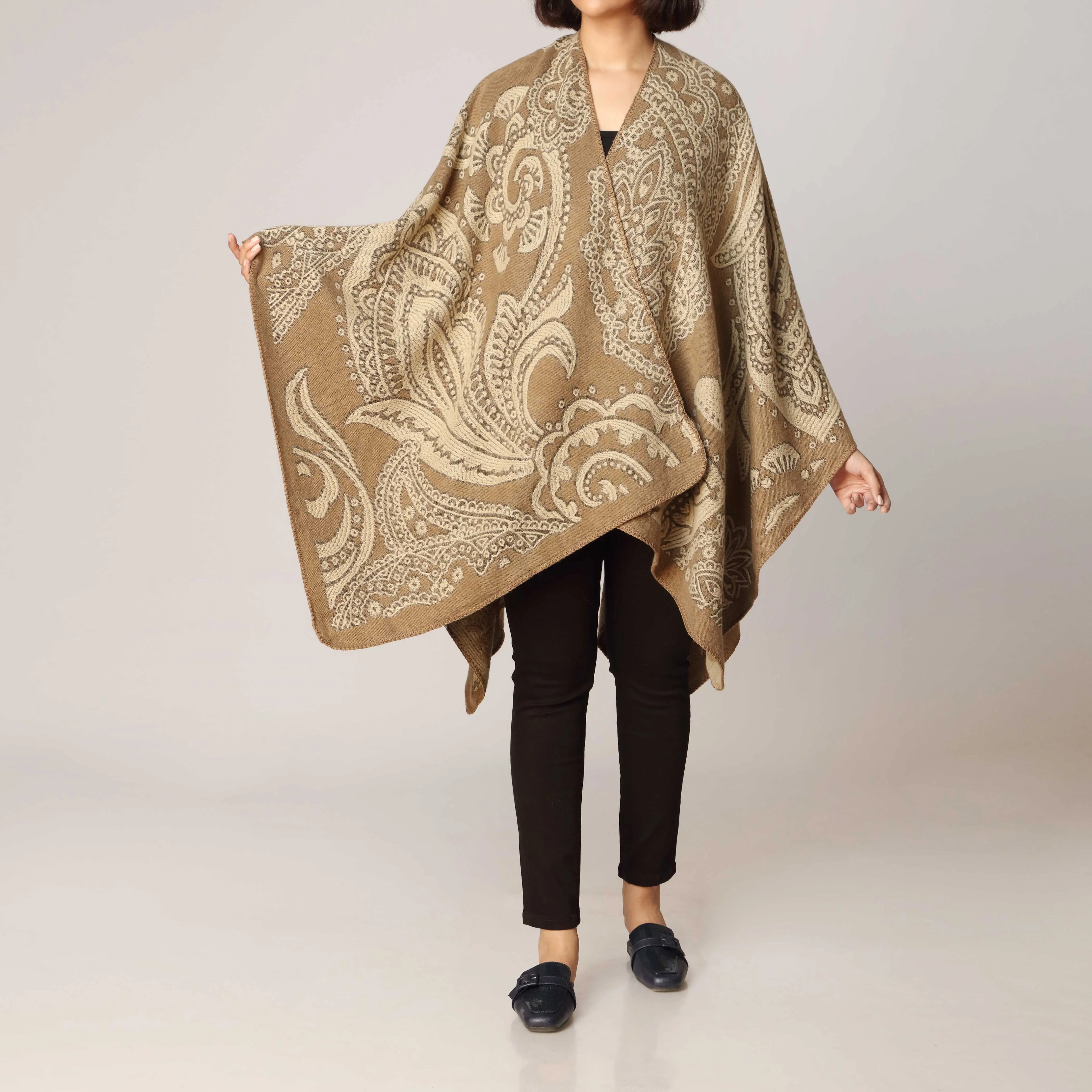 Khaki Cape Shawl PW2812